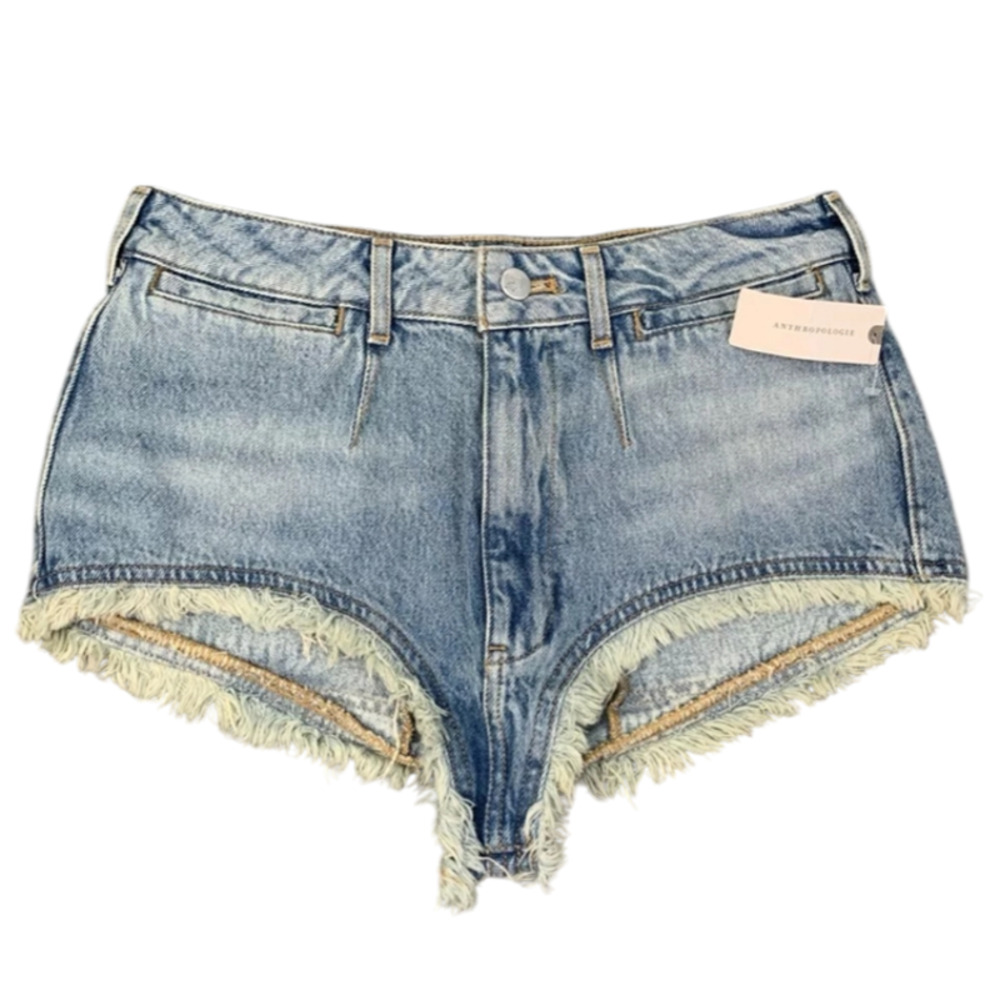 NWT Anthropologie Pilcro Pitched Micro Denim Shorts $78 SIZE 28 Light Blue - Picture 8 of 11